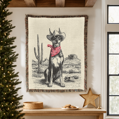 Doberman Woven Blanket