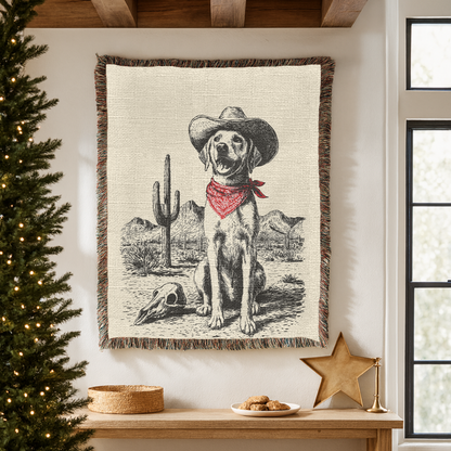 Weimaraner Woven Blanket