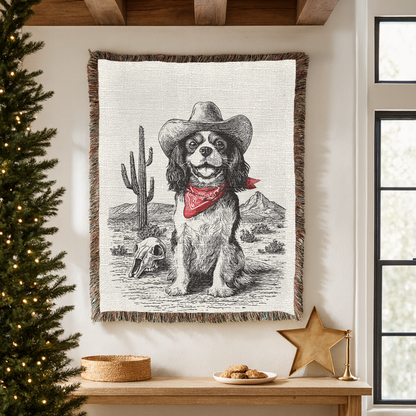 Cavalier King Charles Spaniel Woven Blanket