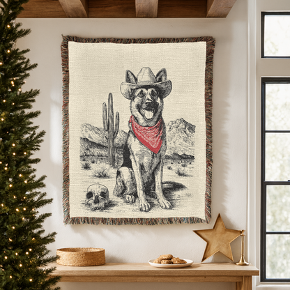 German Shepherd Woven Blanket