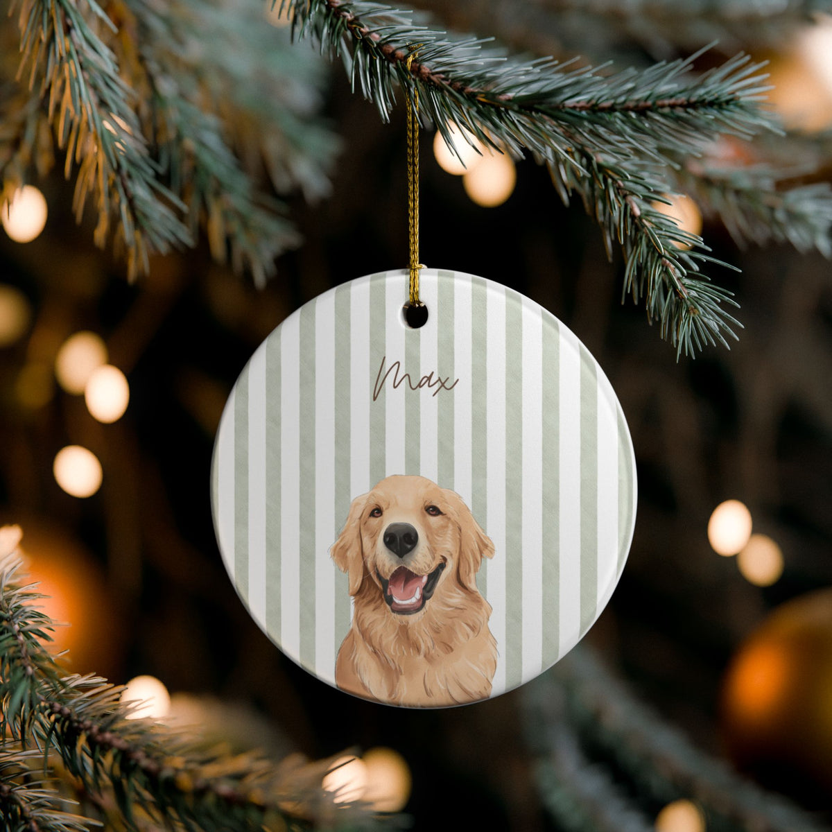 Custom Watercolor Dog Ornament