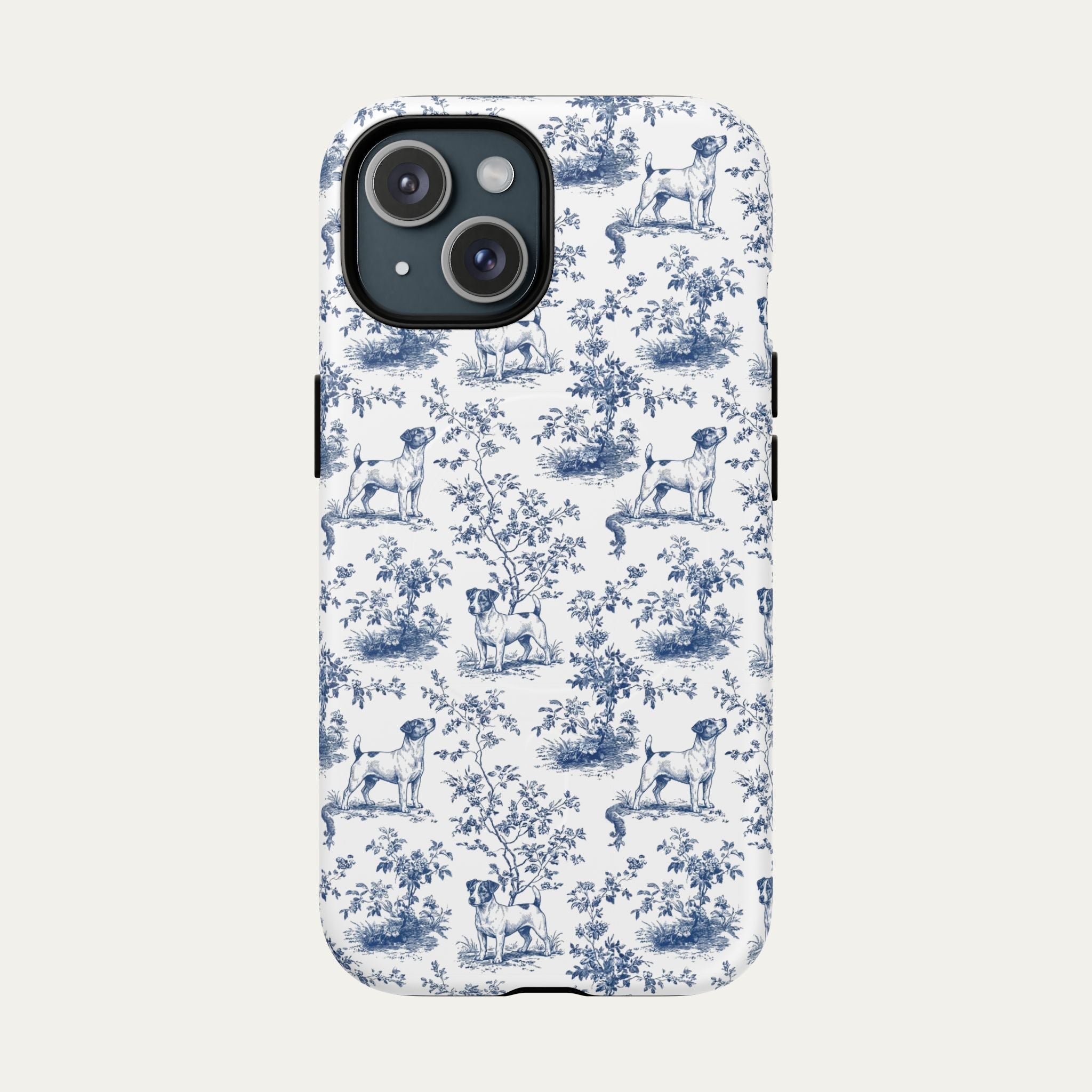 Jack Russell Terrier Blue Toile Phone case
