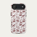 Cavalier Spaniel Burgundy Toile phone Case