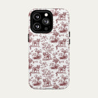 English Bulldog Burgundy Toile phone Case