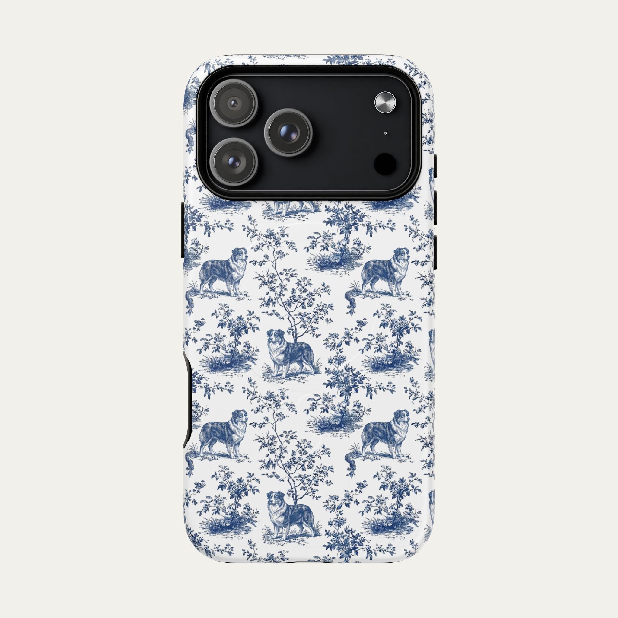 Dog Blue Toile Phone Case