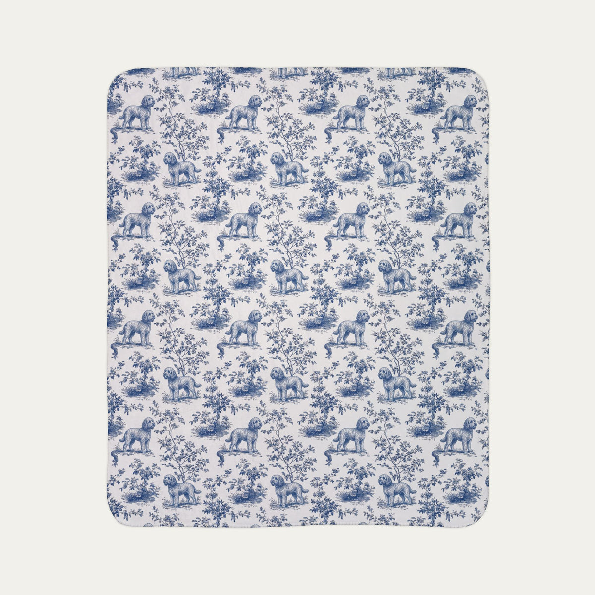 Cockapoo Toile De Jouy Fleece Blanket