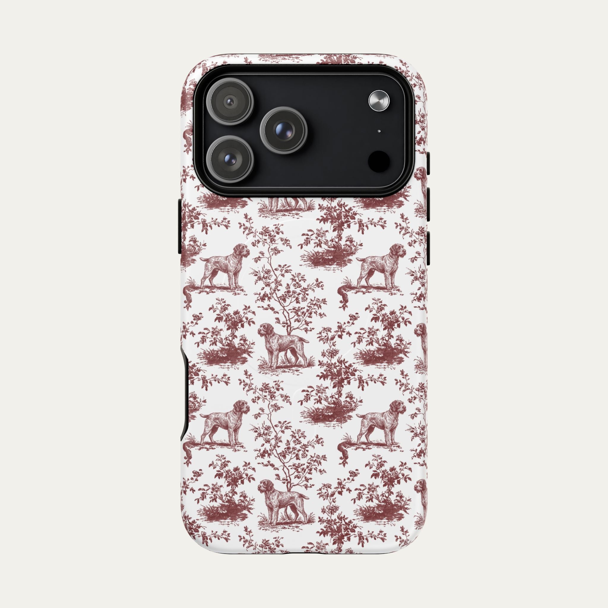 Wirehaired Pointing Griffon Burgundy Toile phone Case