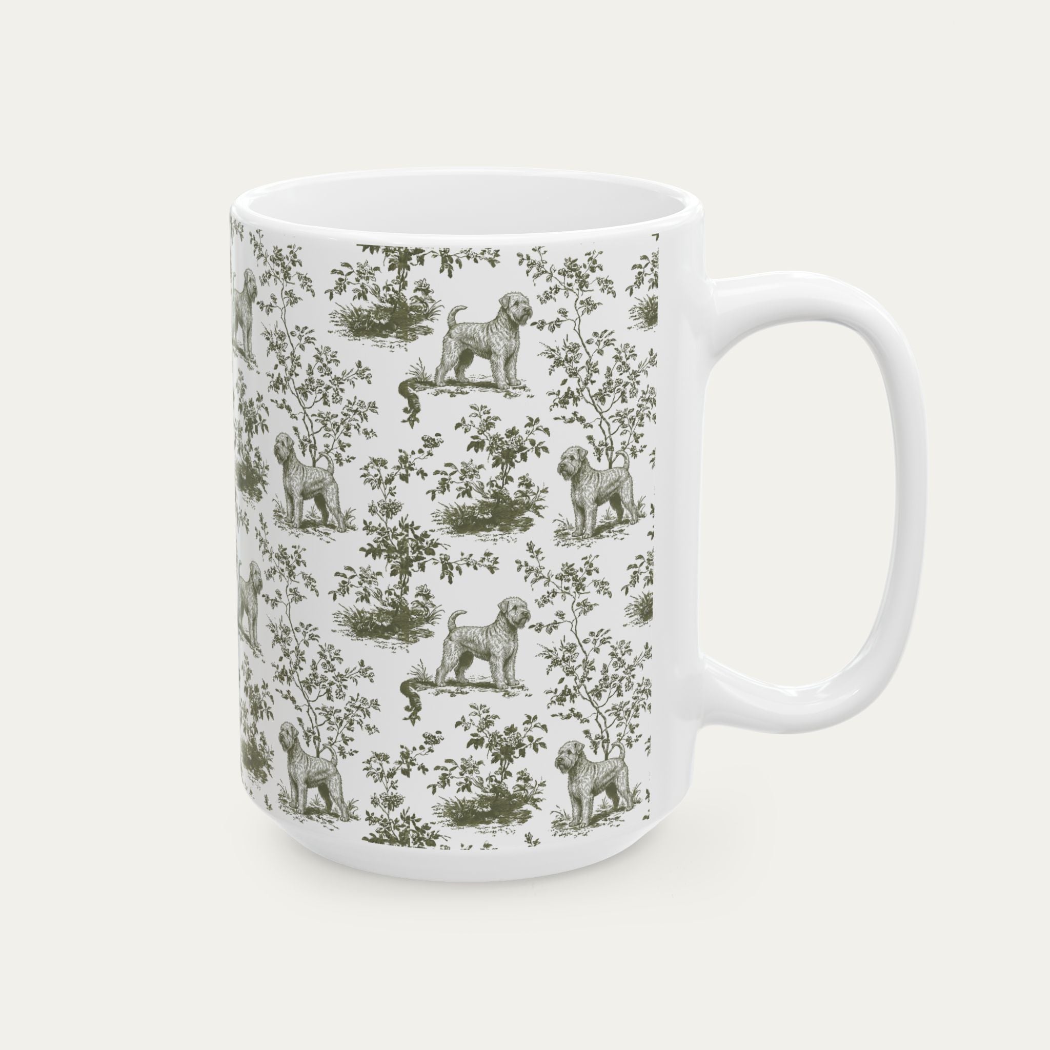 Wheaten Terrier Sage Green Toile Mug