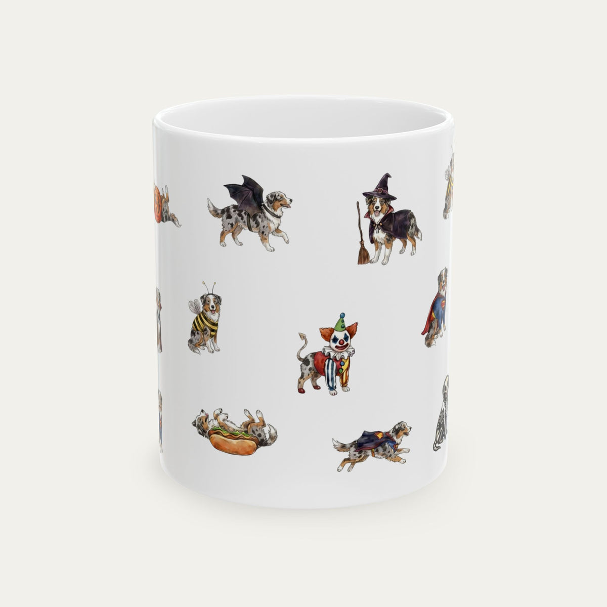 Australian shepherd Blue Merle Halloween mug