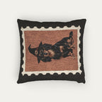 Dachshund LH Black and Tan Halloween Woven Pillow