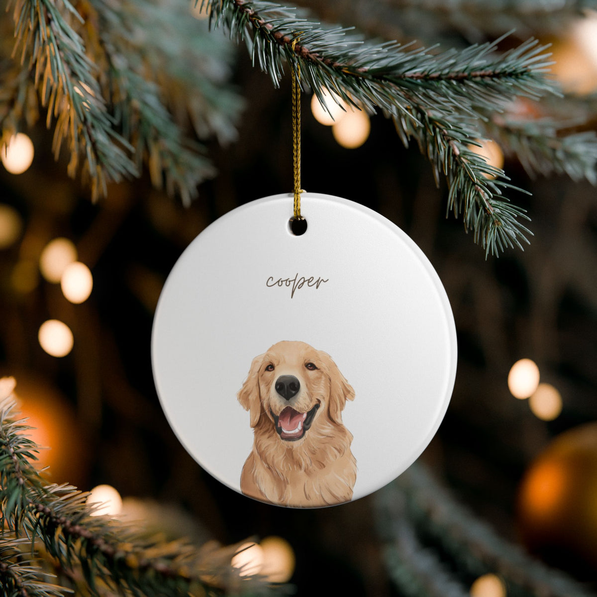 Custom Watercolor Dog Ornament