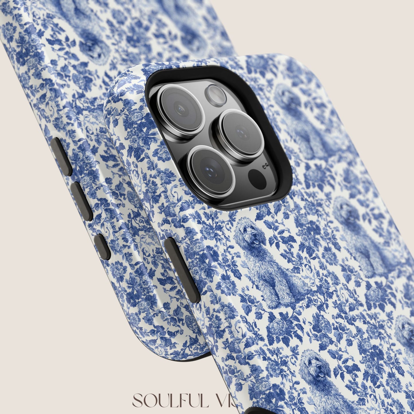 Labradoodle Toile De Jouy Magnetic Phone Case