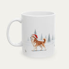 Custom Siberian Husky Red and White Christmas Santa Hat Mug
