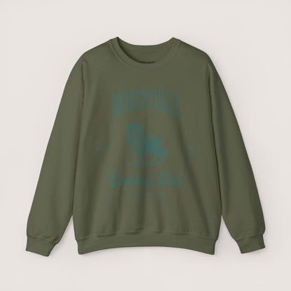 border collie Cowboy Club Sweatshirt - ash with green design