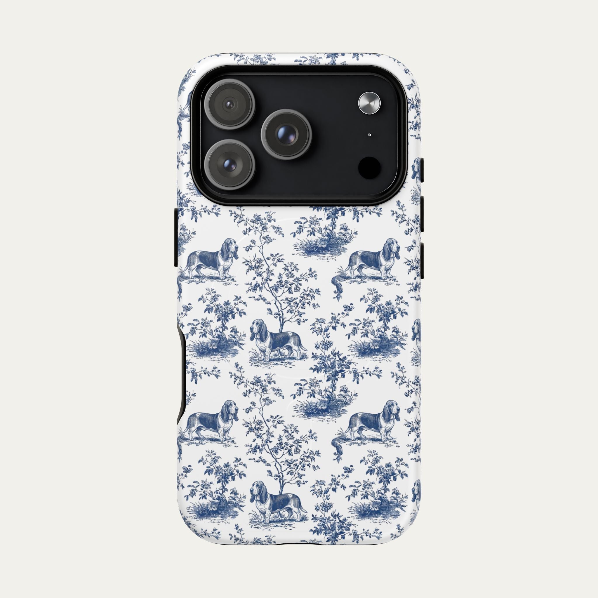 Basset Hound Blue Toile Phone case
