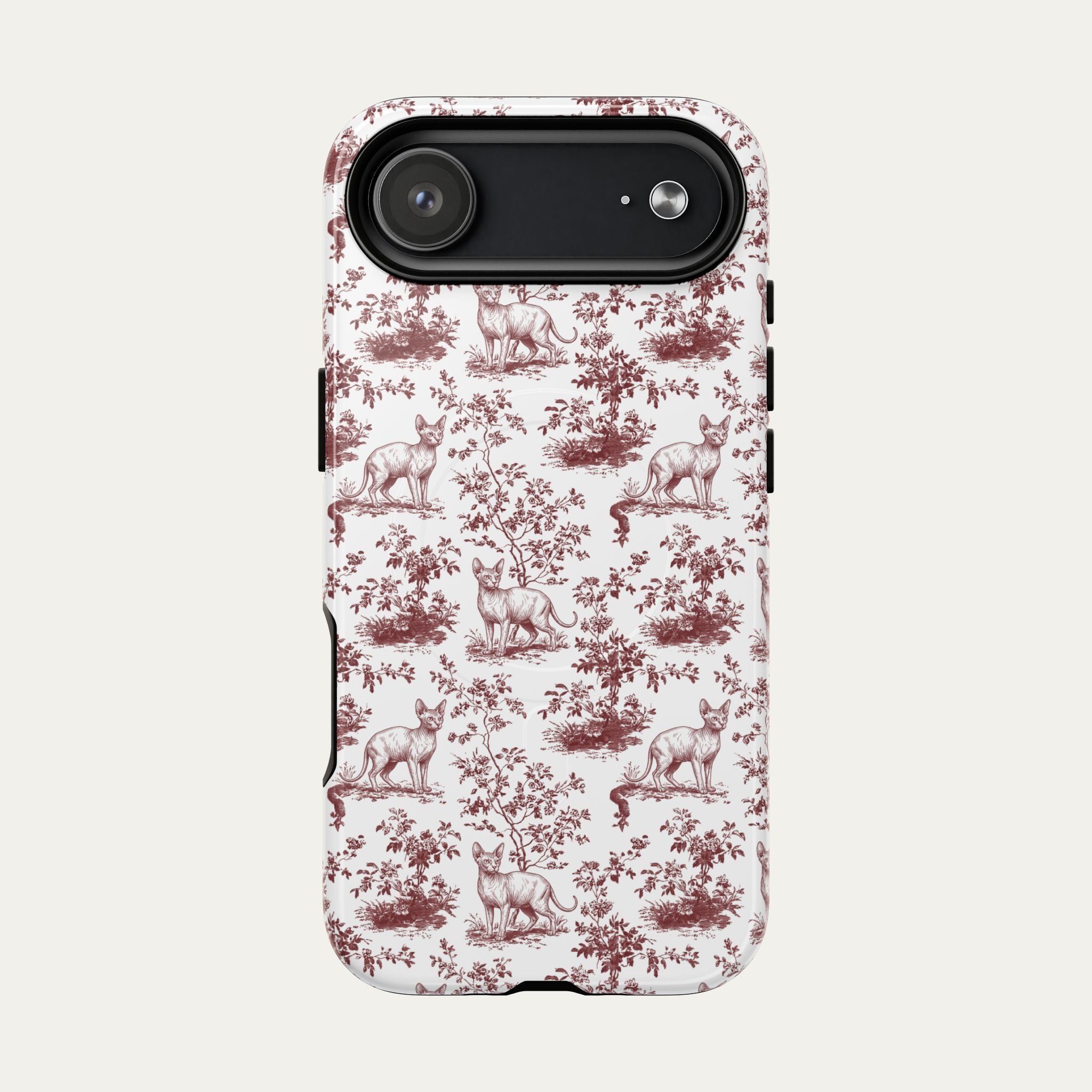 Sphynx Cat Burgundy Toile phone Case