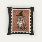 Bulldog Brindle Halloween Woven Pillow