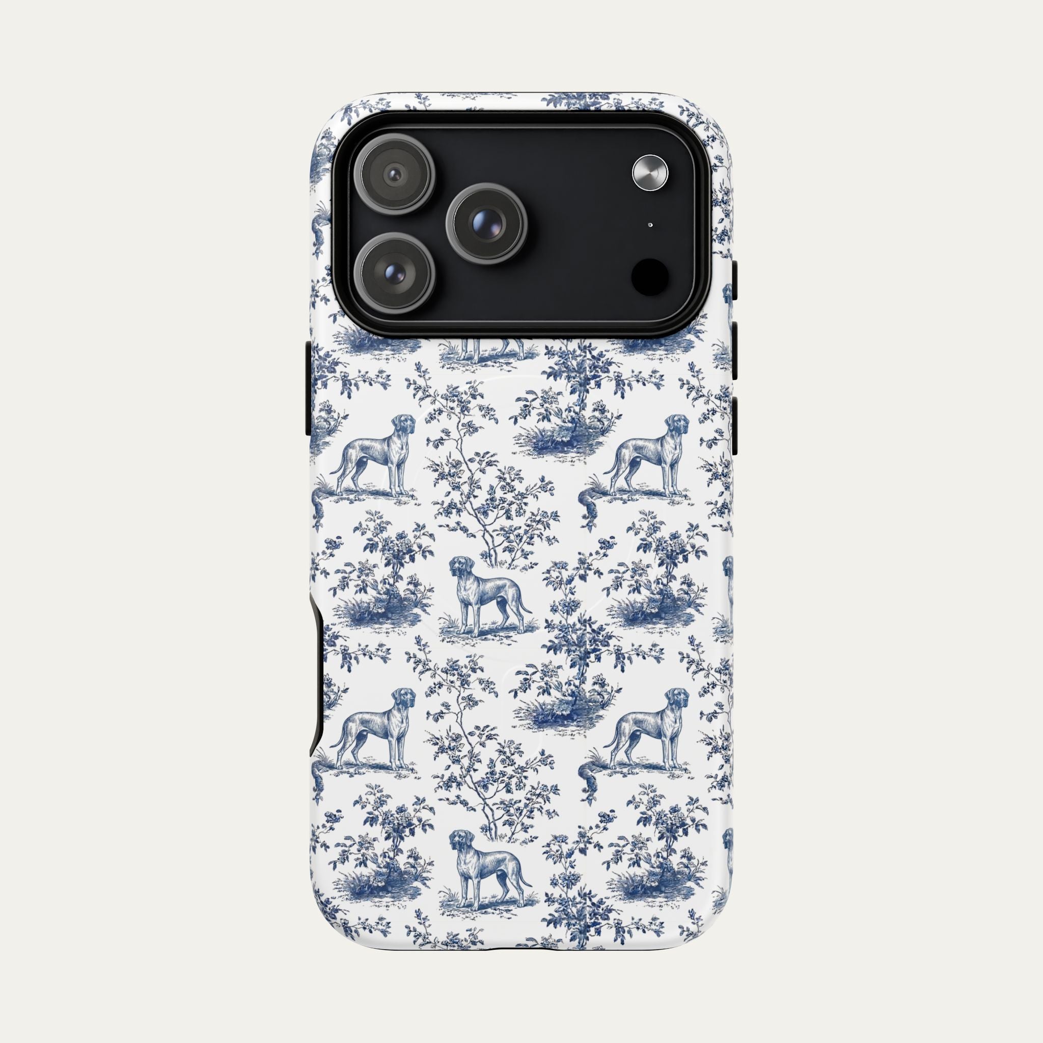 Dog Blue Toile Phone Case
