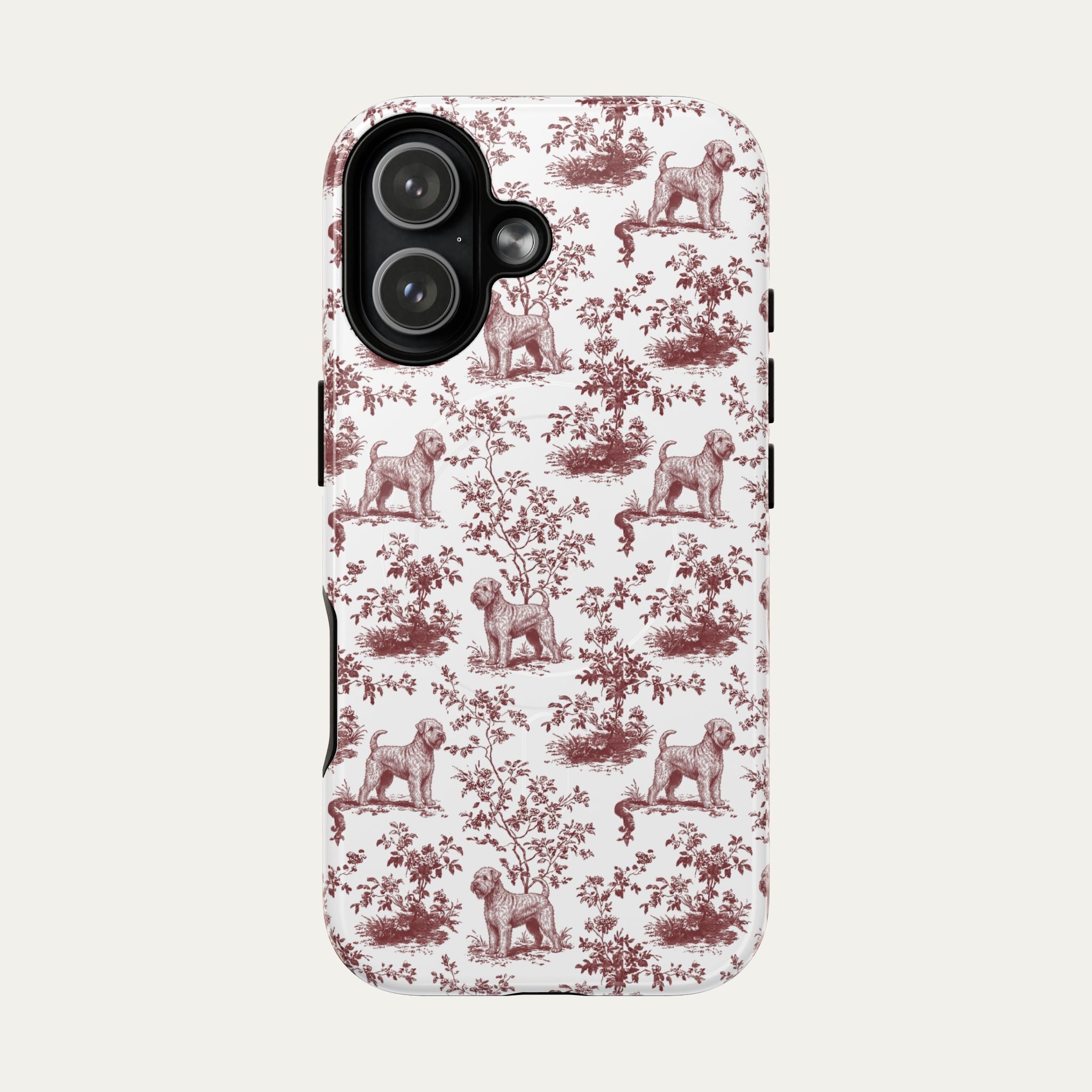 Wheaten Terrier Burgundy Toile phone Case