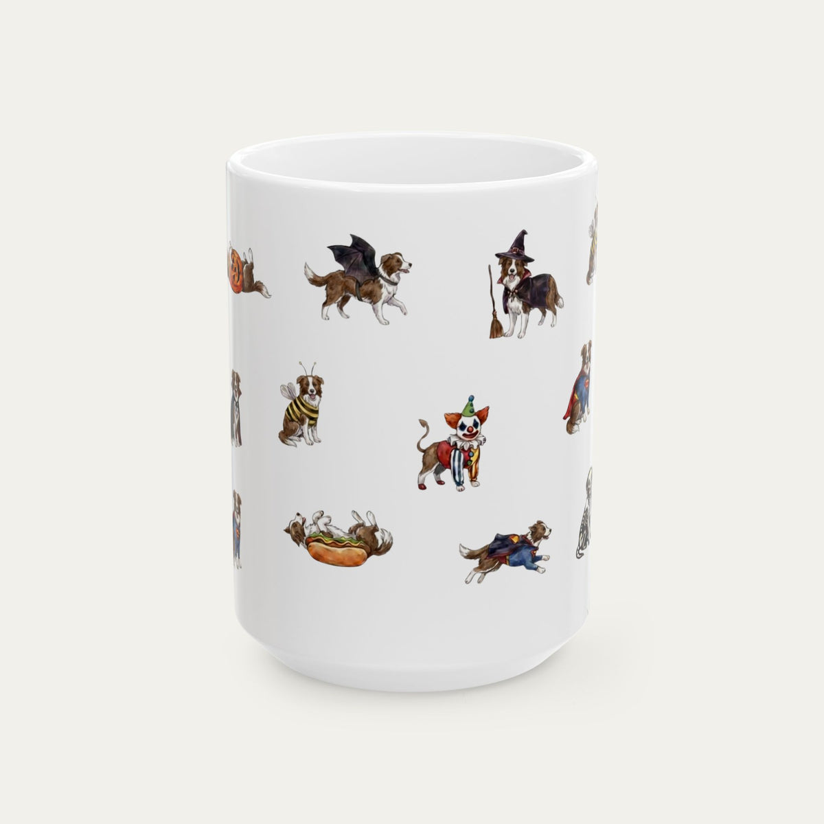 Border Collie Brown Halloween mug