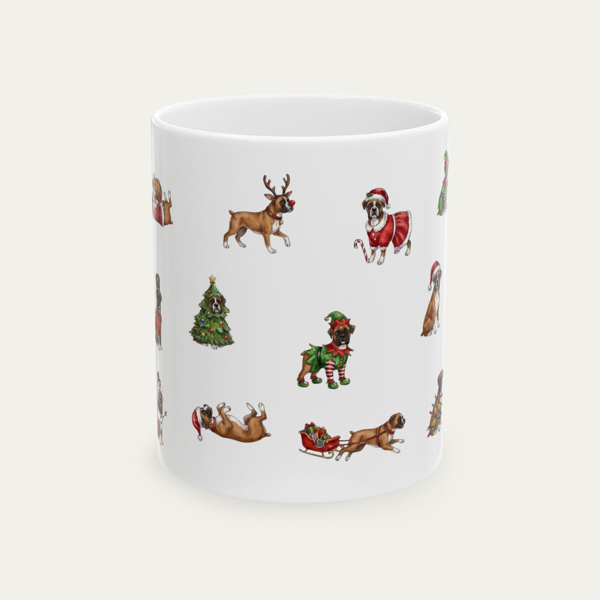 Boxer Fawn Christmas Mug