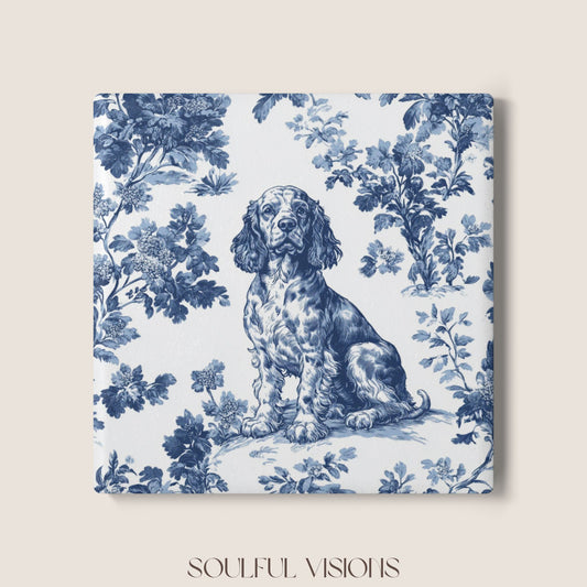 Boykin Spaniel Ceramic Coaster French Toile