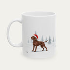 Custom German Shorthaired Pointer Liver Christmas Santa Hat Mug