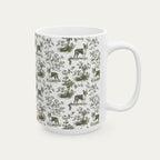 Boston Terrier Sage Green Toile Mug