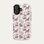 Dachshund Longhaired Burgundy Toile phone Case