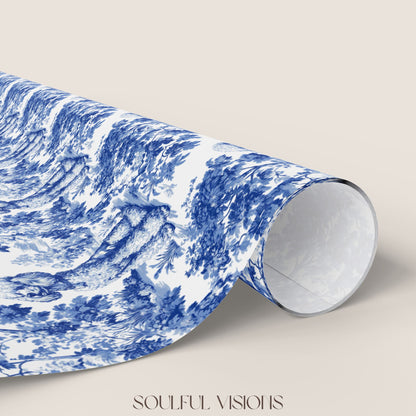 Poodle French Toile De Jouy Wrapping Paper