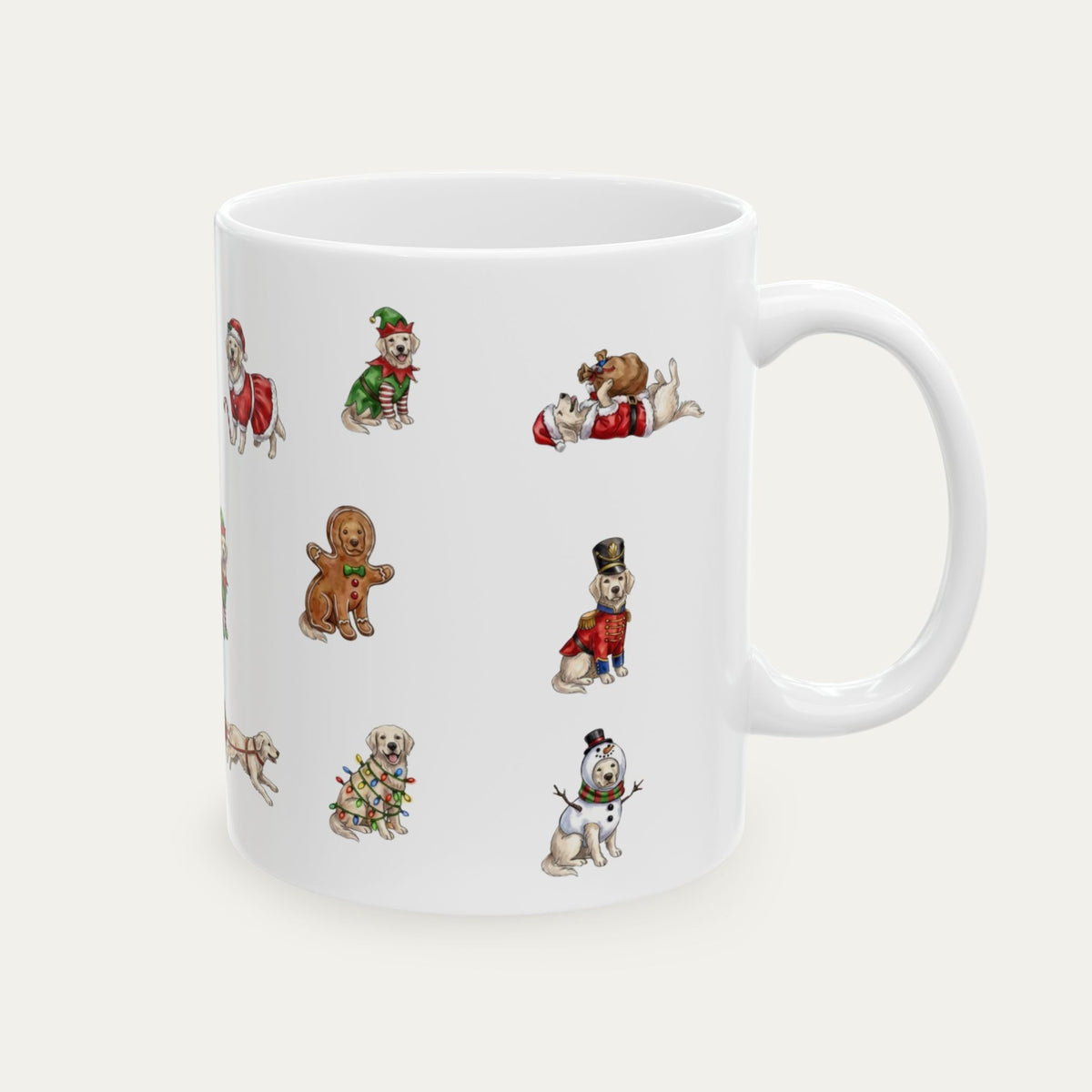 Golden Retriever Cream Christmas Mug