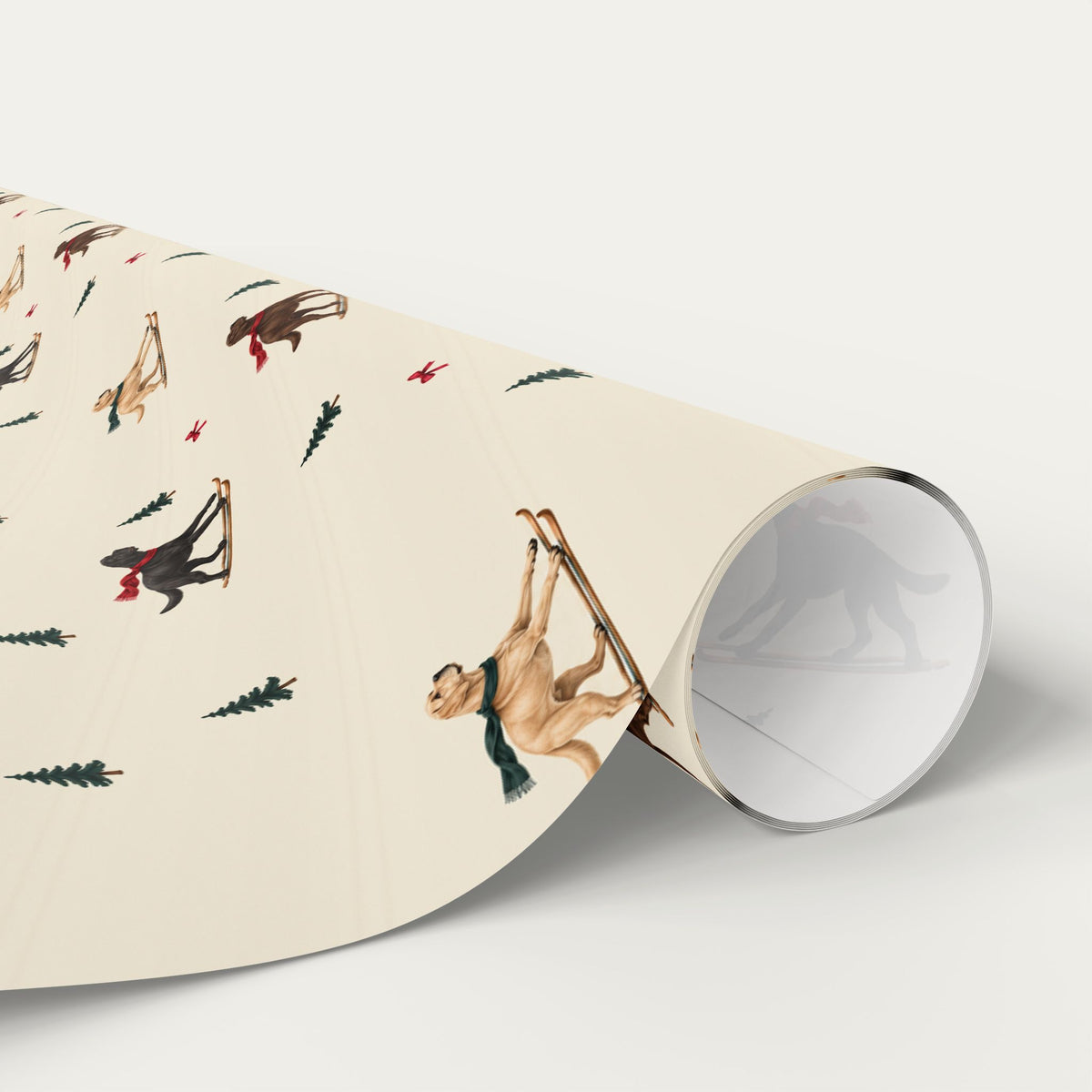 Labrador Retriever Christmas Skiing Wrapping Paper