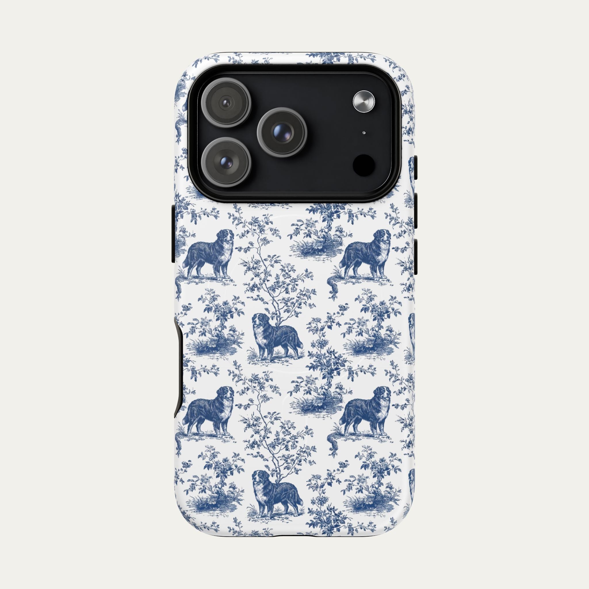 Bernese Mountain Blue Toile Phone case