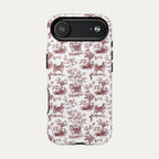 Husky Burgundy Toile phone Case