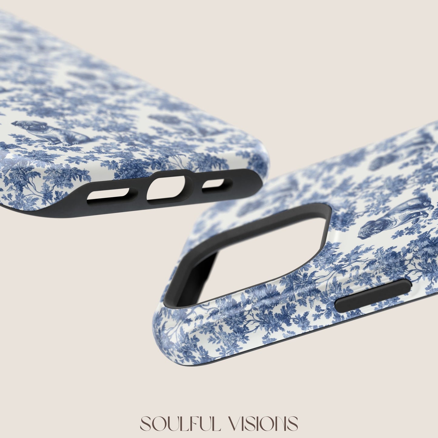 Pug Toile De Jouy Magnetic Phone Case