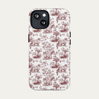 Ragdoll Cat Burgundy Toile phone Case