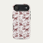 Bernese Mountain Burgundy Toile phone Case