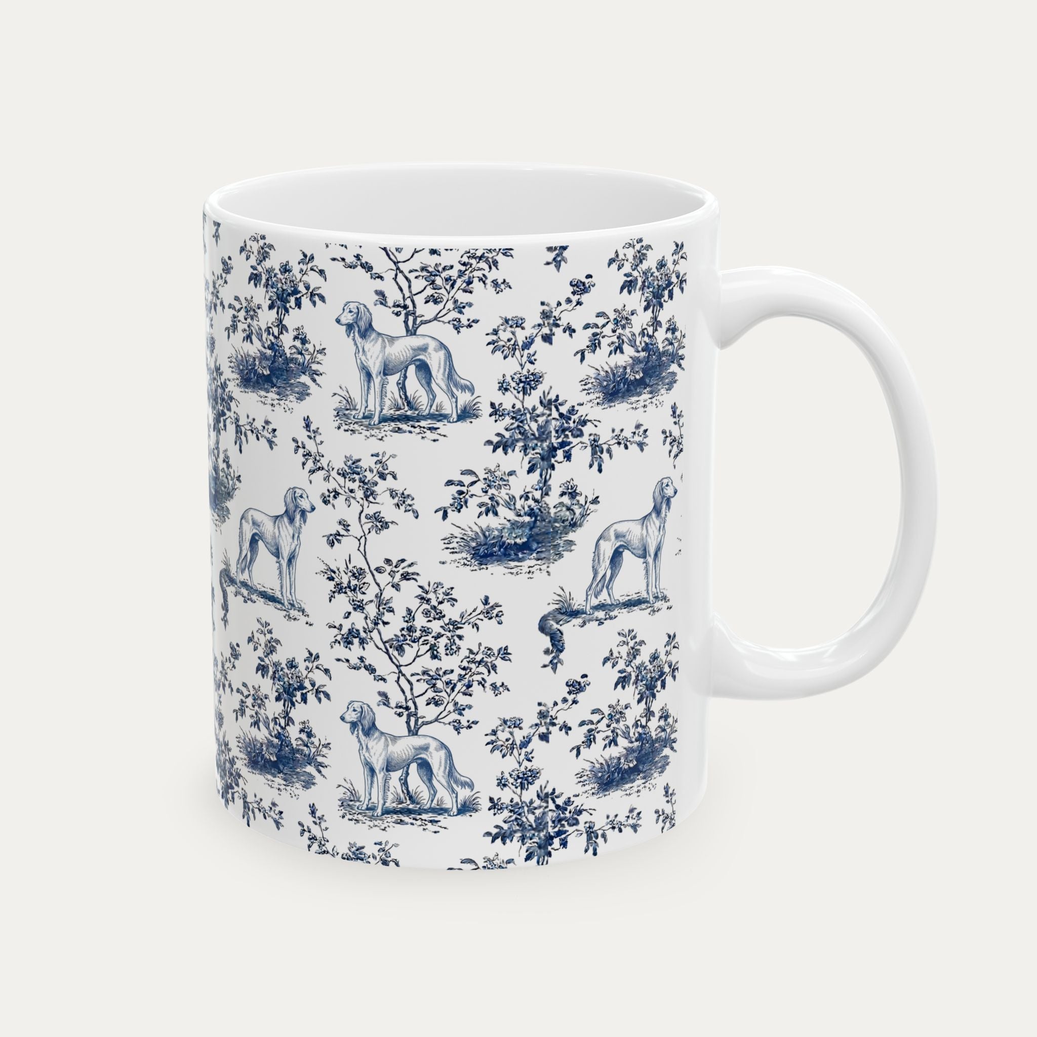 Saluki Blue Toile Mug