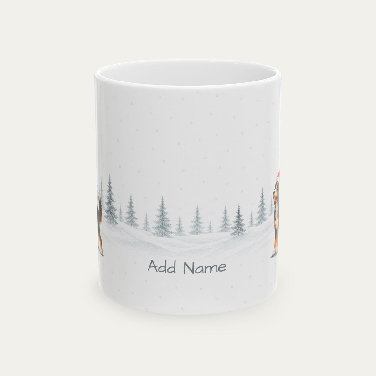 Custom Bernedoodle Tri Color Christmas Hat Santa Hat Mug