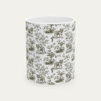 English bulldog Sage Green Toile Mug