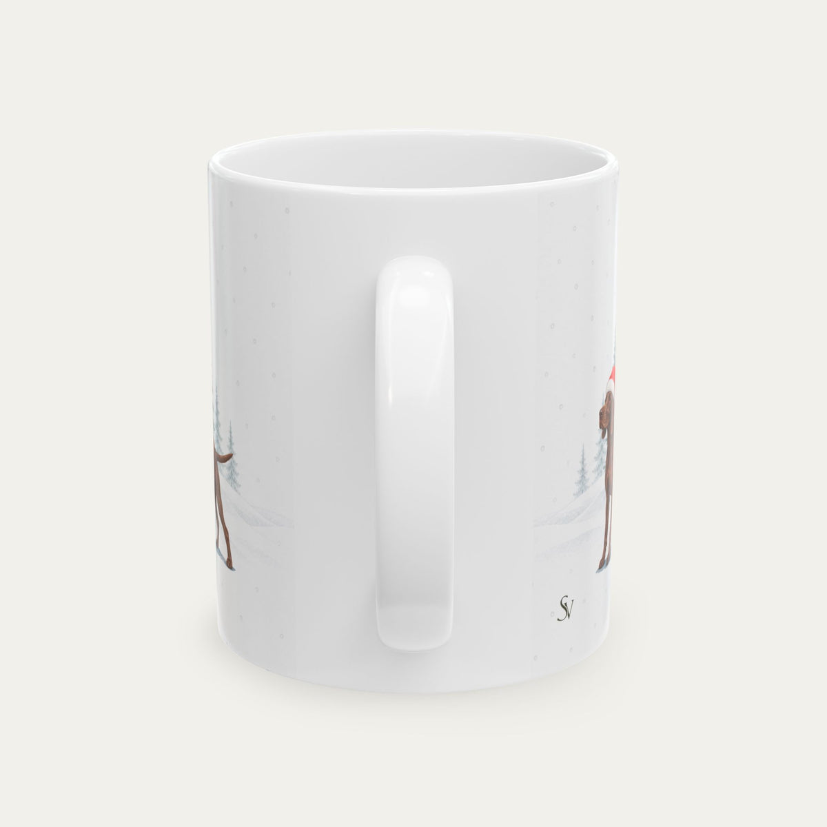 Custom German Shorthaired Pointer Liver Christmas Santa Hat Mug