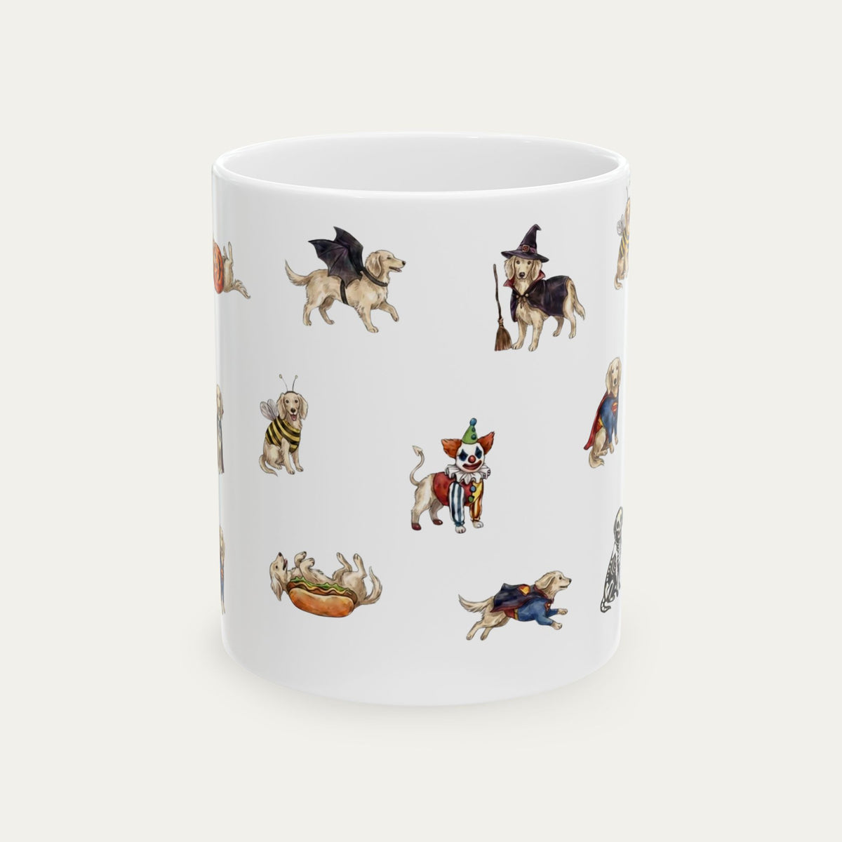 Dachshund LH Cream Halloween mug