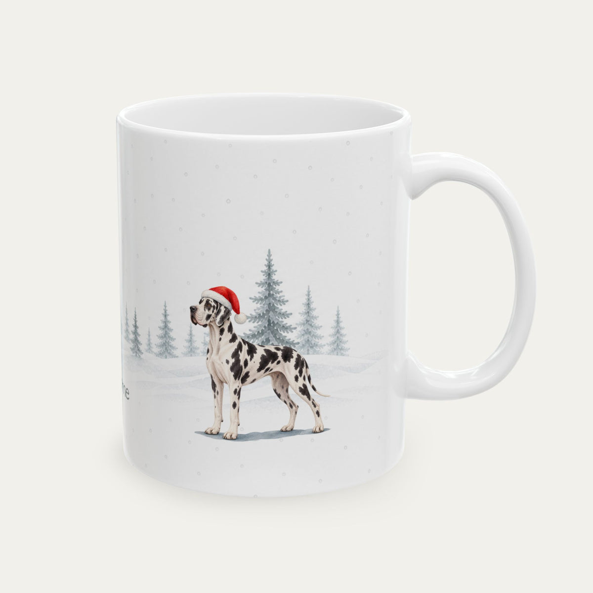 Custom Great Dane Harlequin  Christmas Santa Hat Mug