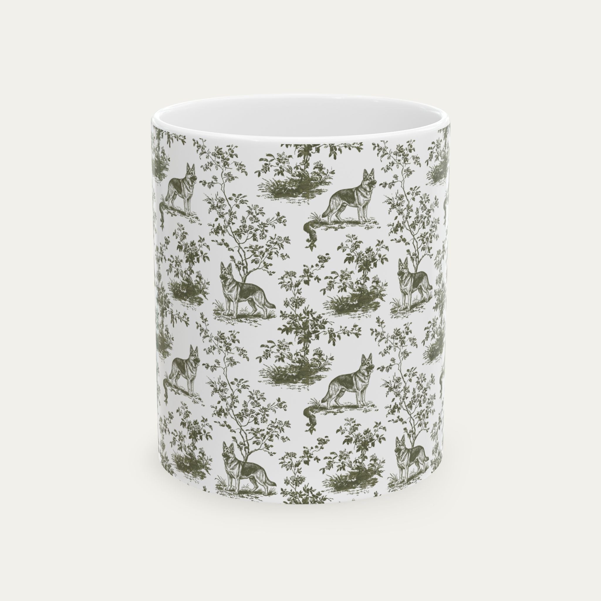 German Shepherd Sage Green Toile Mug