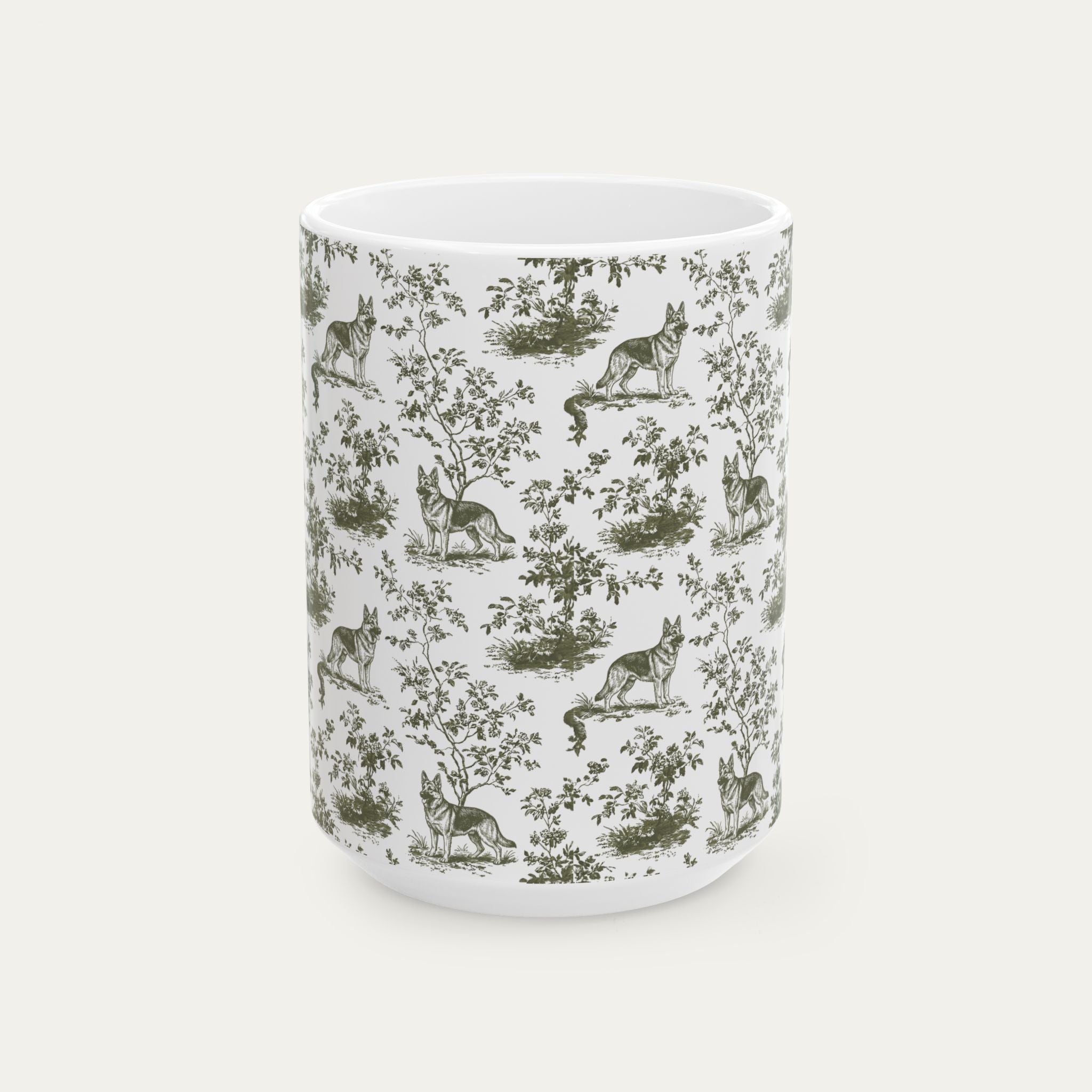 German Shepherd Sage Green Toile Mug