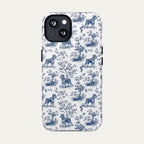 Schnauzer Blue Toile Phone case