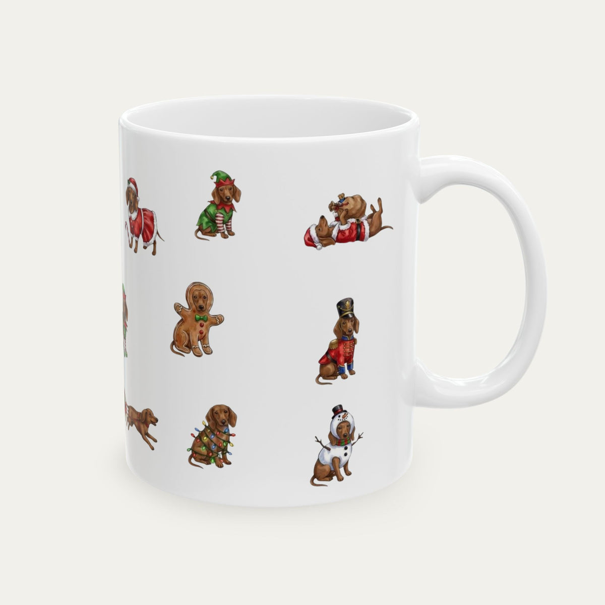 Dachshund SH Brown Christmas Mug