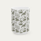 Dachshund Longhaired Sage Green Toile Mug
