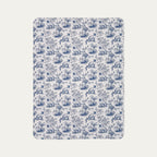 Siamese Cat Toile De Jouy Fleece Blanket