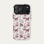 Bernese Mountain Burgundy Toile phone Case